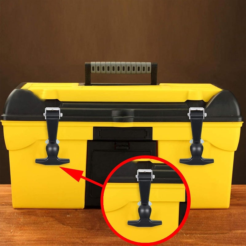 PDETVEO 4.6'' Rubber Flexible T-Handle Draw Latches, Black Rubber Hood Machine Draw Latches with Brackets for Tool Box, Boat, Cooler, Golf Cart, Machine Equipment, 2pcs - Image 5
